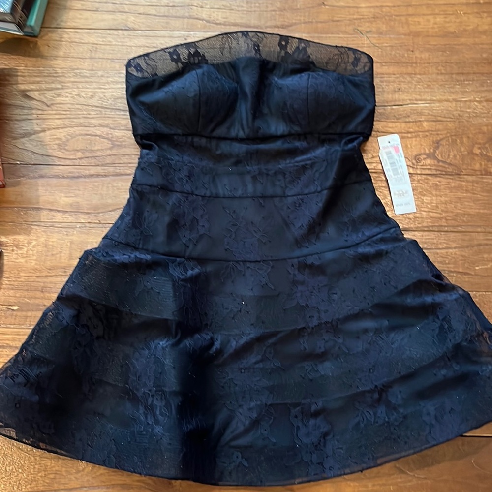 black lace mesh dress